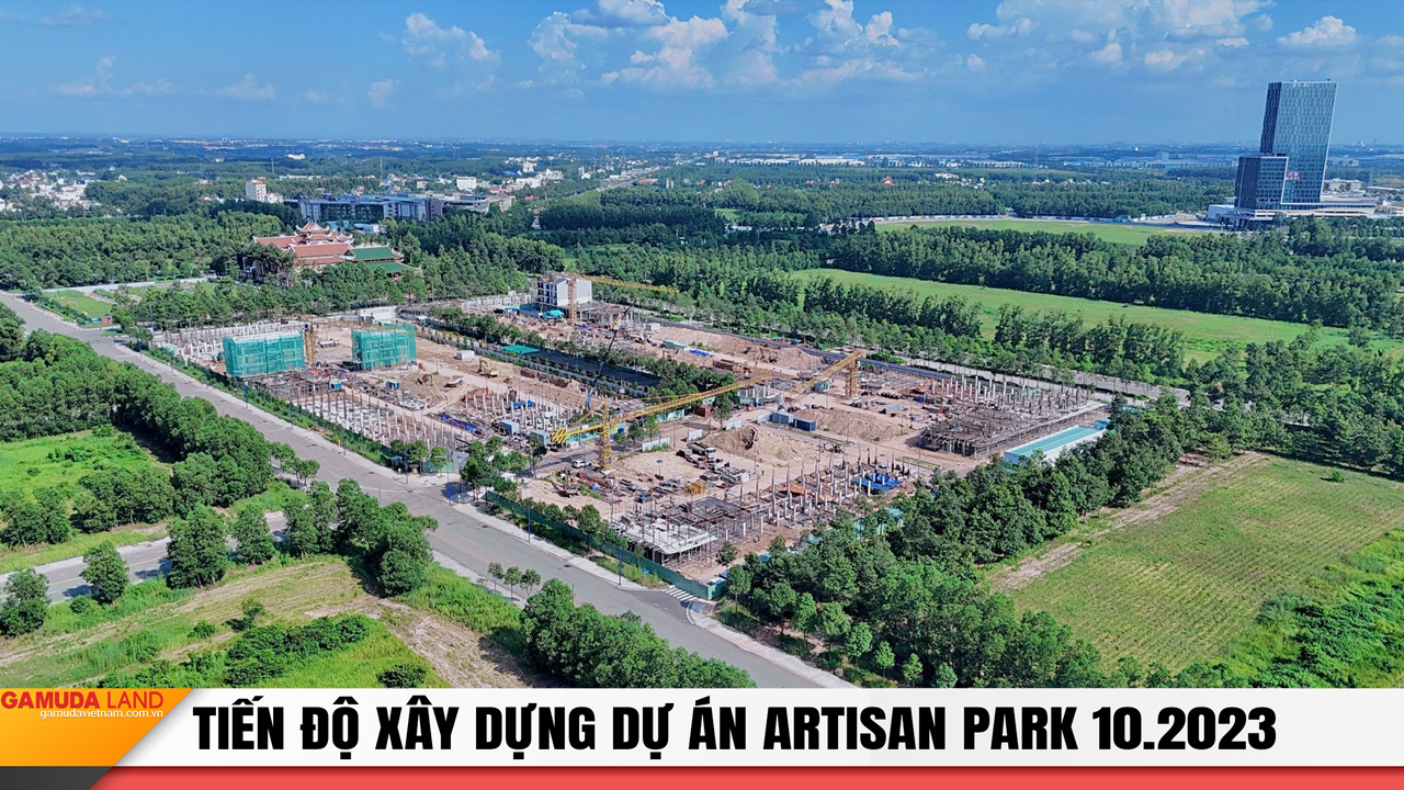 Tiến độ xây dựng nhà phố Artisan Park Bình Dương tháng 10 năm 2023